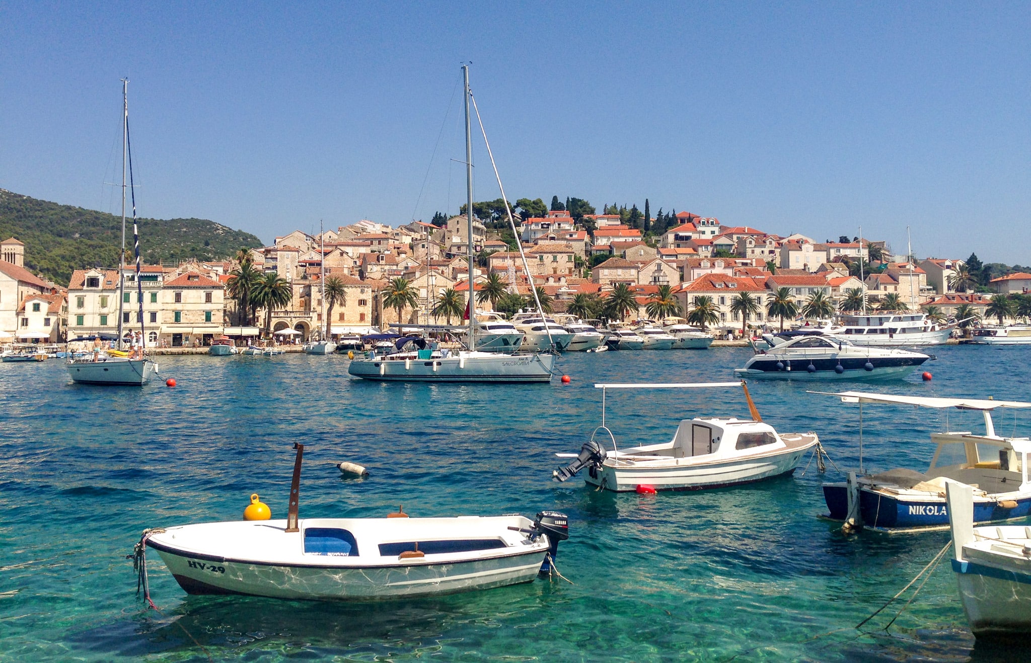 Hvar Old Town is anchored around the small harbour